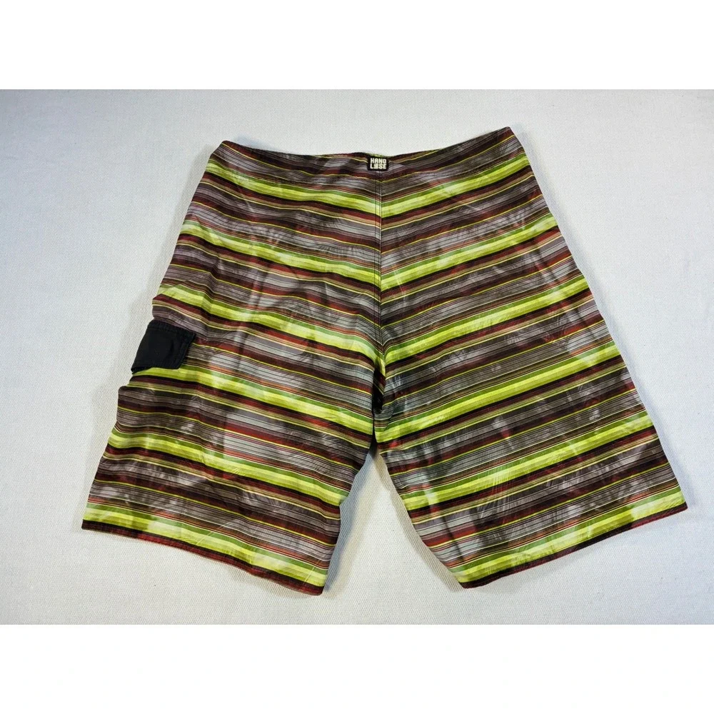 Vintage‎ Hang Loose Board Shorts Brazil Surf Multi-Stripe Mens Size 46 Swim